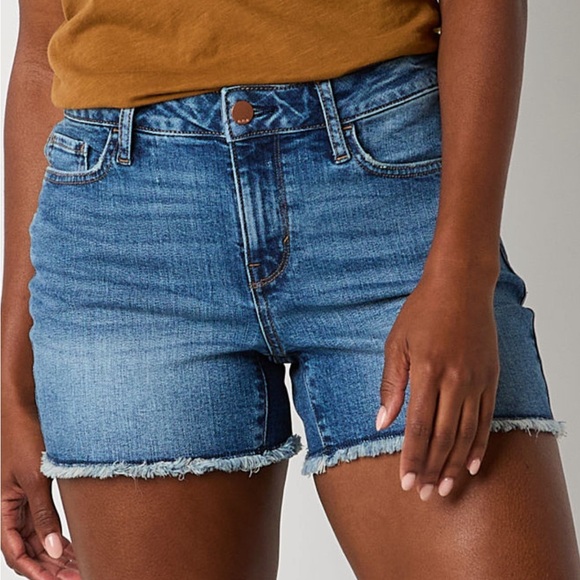Women’s a.n.a  brand 3 1/2" Denim Jean Mid-Rise Shortie Short NWT-Frayed Bottom - Picture 1 of 11